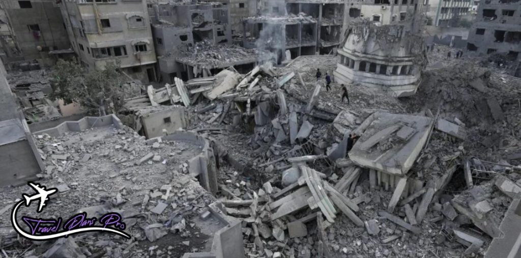 Rubble in Palestine After Israel airstrike
